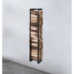 Lendo Online Brandhoutrek Wand 25x25x148 Cm Zwart Staal