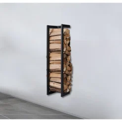Lendo Online Brandhoutrek Wand 25x25x100 Cm Zwart Staal