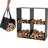 Lendo Online Brandhoutrek 80x28x80 Cm Zwart Staal