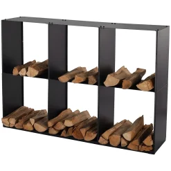 Lendo Online Brandhoutrek 80x28x120 Cm Zwart Staal