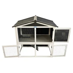 Lendo Online Konijnenhok 94x46x96 Cm Grijs Hout