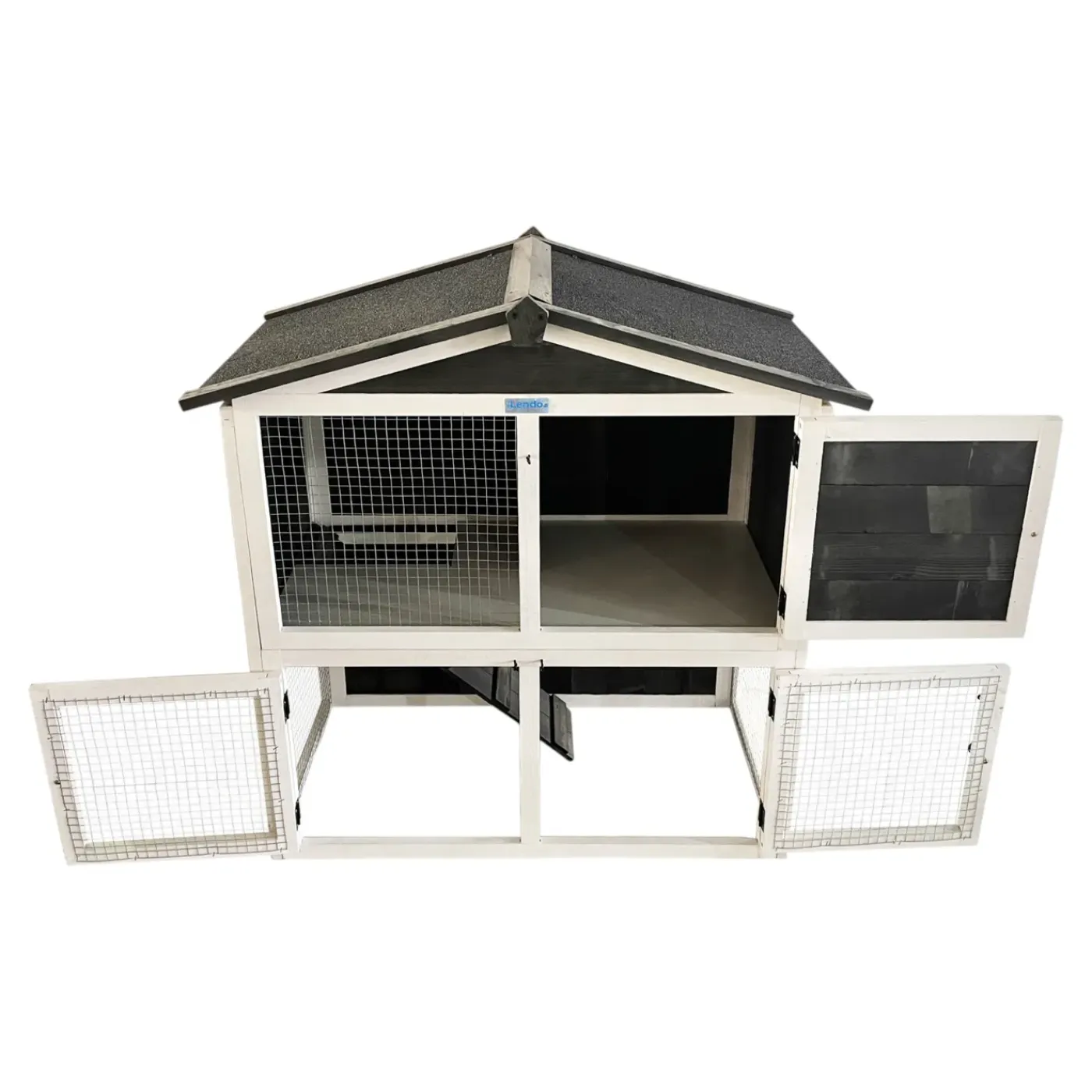 Lendo Online Konijnenhok 94x46x96 Cm Grijs Hout