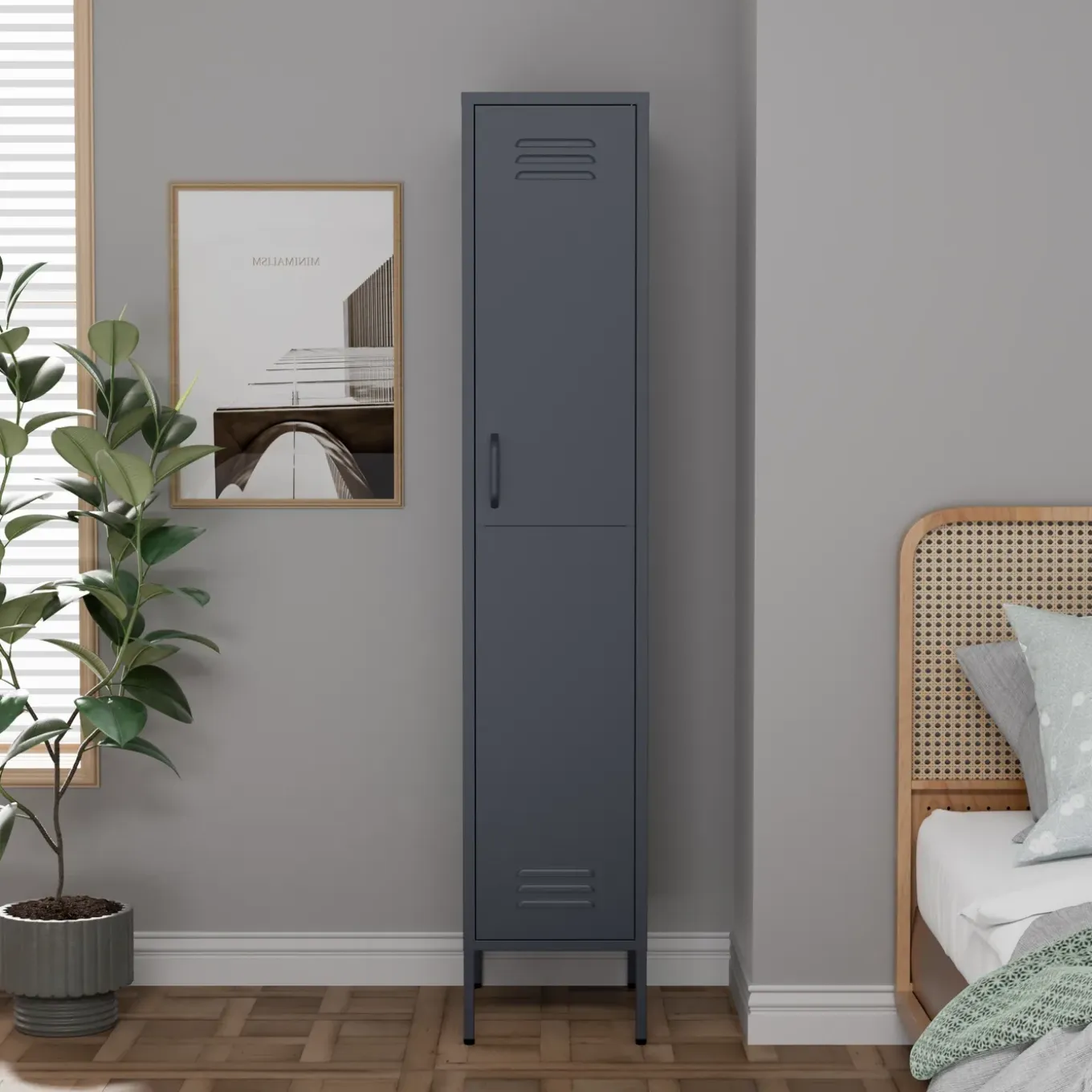 Lendo Online Lockerkast Metaal 35x50x180 Cm Antraciet