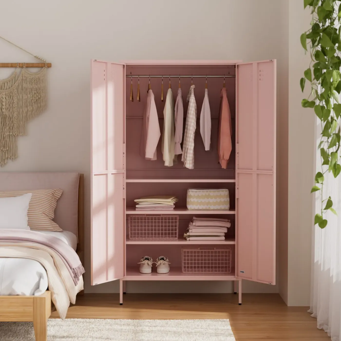 Lendo Online Lockerkast Metaal 90x50x180 Cm Roze