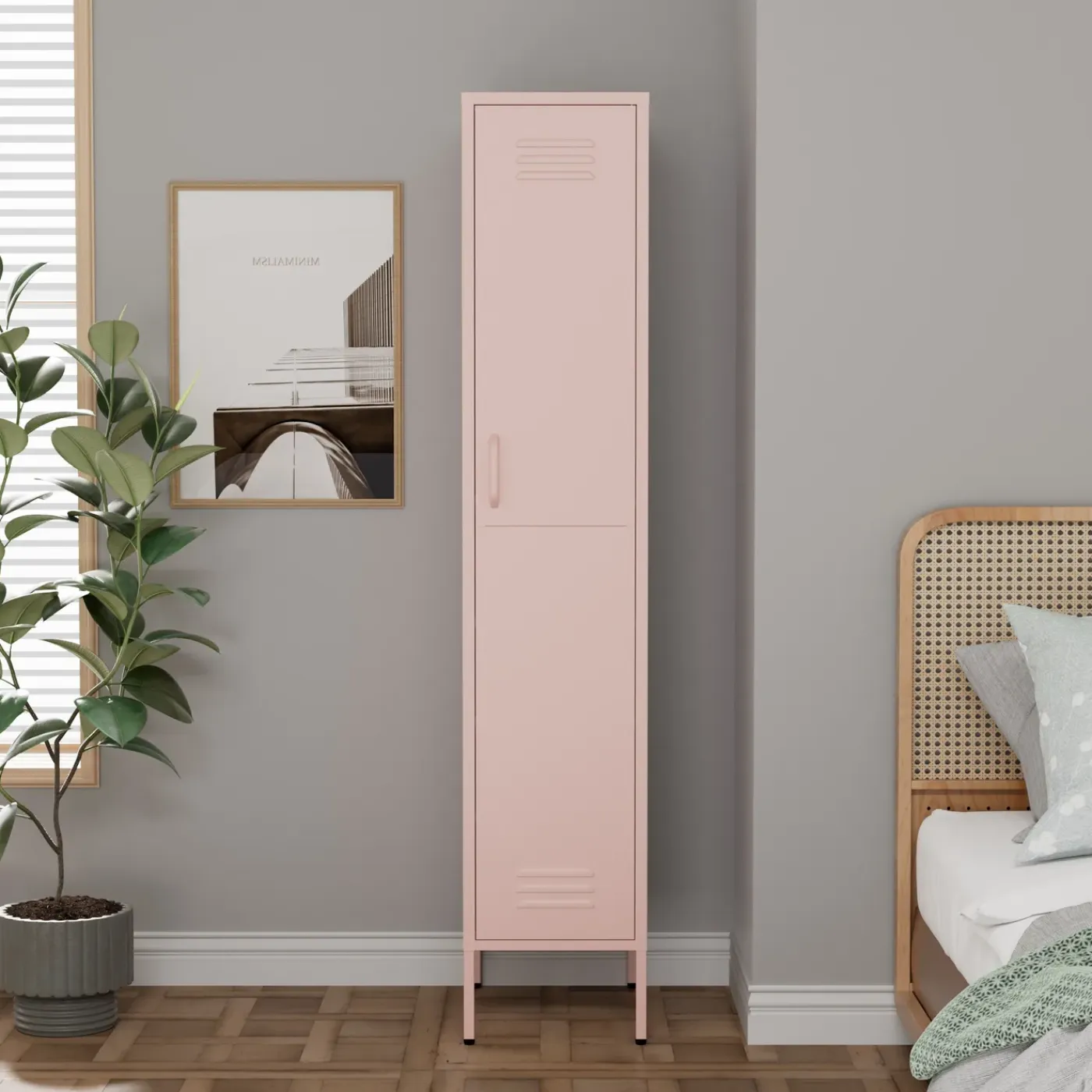 Lendo Online Lockerkast Metaal 35x50x180 Cm Roze