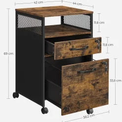 Leobert - Opbergkast - Rustiek Bruin/zwart - 42x44x69 Cm