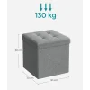 Leobert - Poef - Lichtgrijs - 30x30x30 Cm