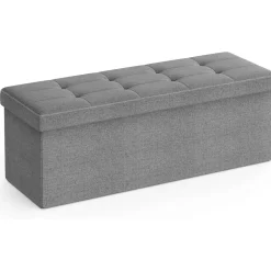 Leobert - Poef - Lichtgrijs - 110x38x38 Cm