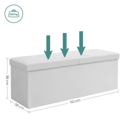 Leobert - Poef - Wit - 110x38x38 Cm