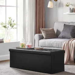 Leobert - Poef - Zwart - 110x38x38 Cm