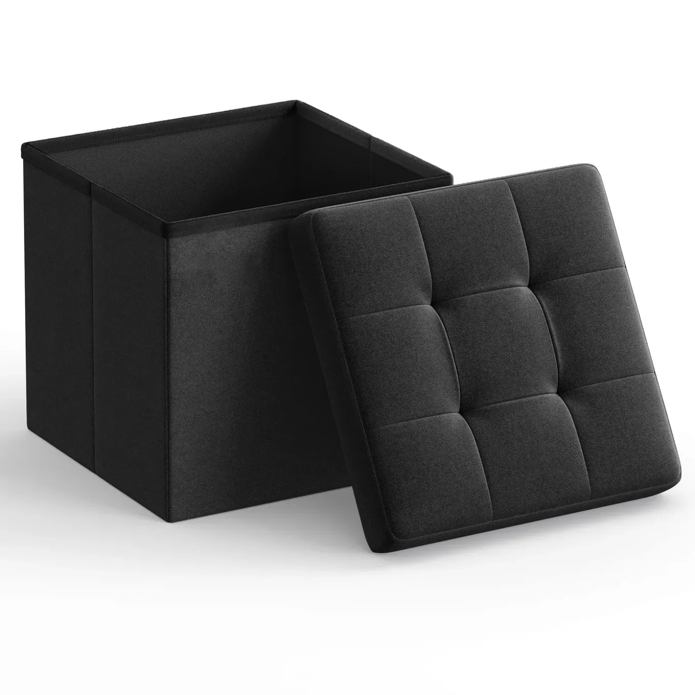 Leobert - Poef - Zwart - 30x30x30 Cm