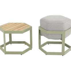 Lesli Living - Voetenbank Esagono - Groen - 48x41,5x47,5cm