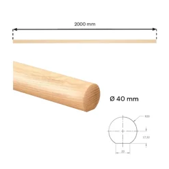 Leuningen - Kordo - Hout - 200cm