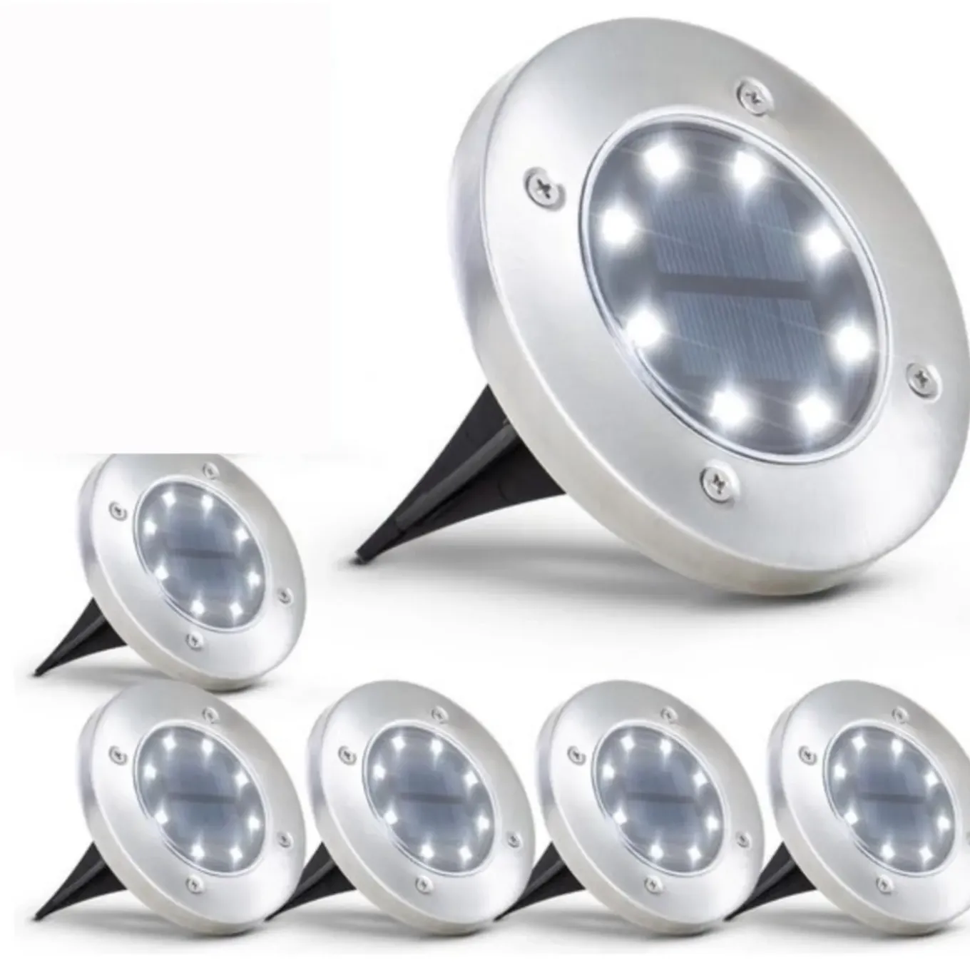 Lichtendirect - Led Solar Grondspot - 6 stuks - Tuinverlichting - Waterdicht