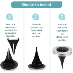 Lichtendirect - Led Solar Grondspot - 6 stuks - Tuinverlichting - Waterdicht