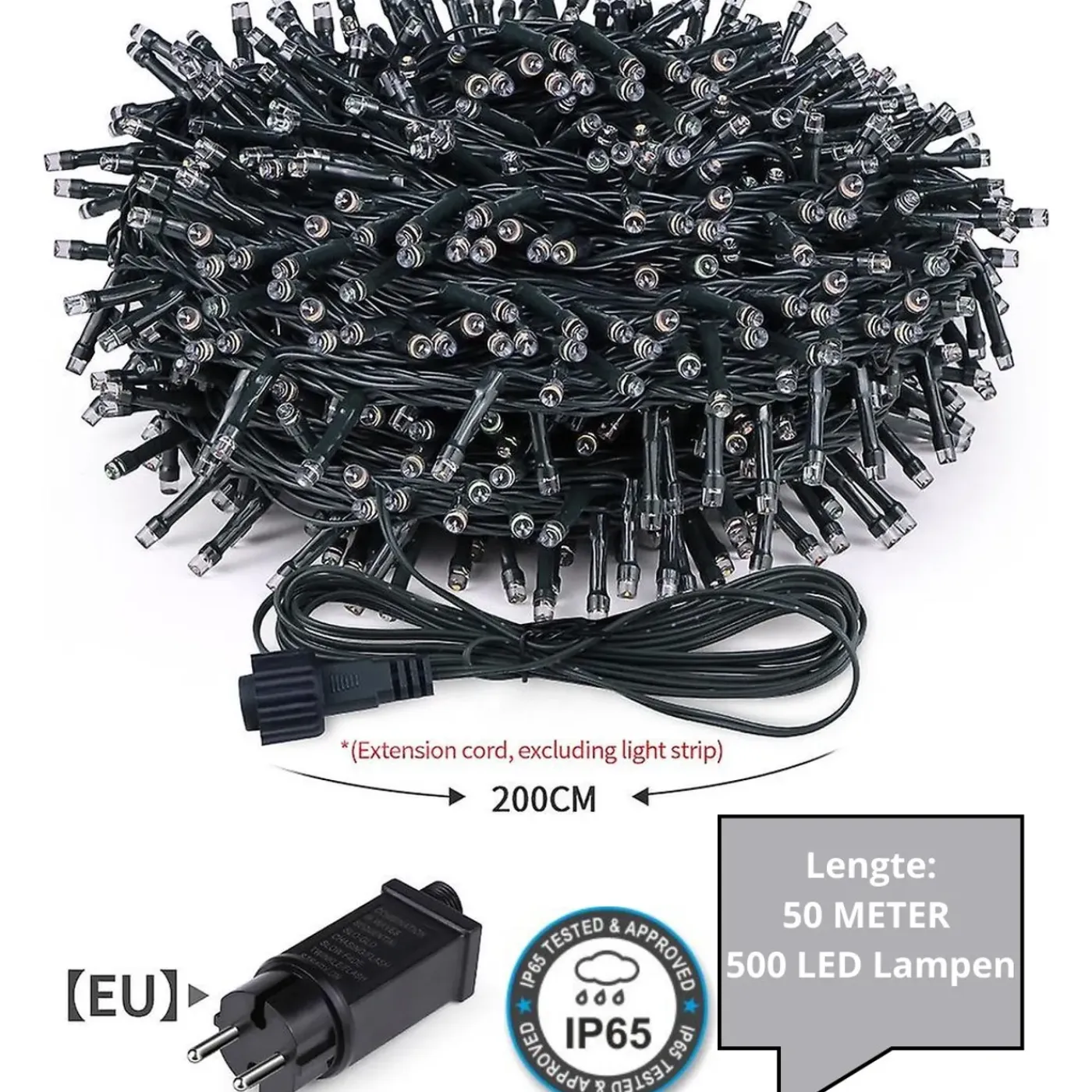 Lichtendirect - Lichtslinger - 50 Meter 500 LED- Kerstverlichting voor binnen en buiten