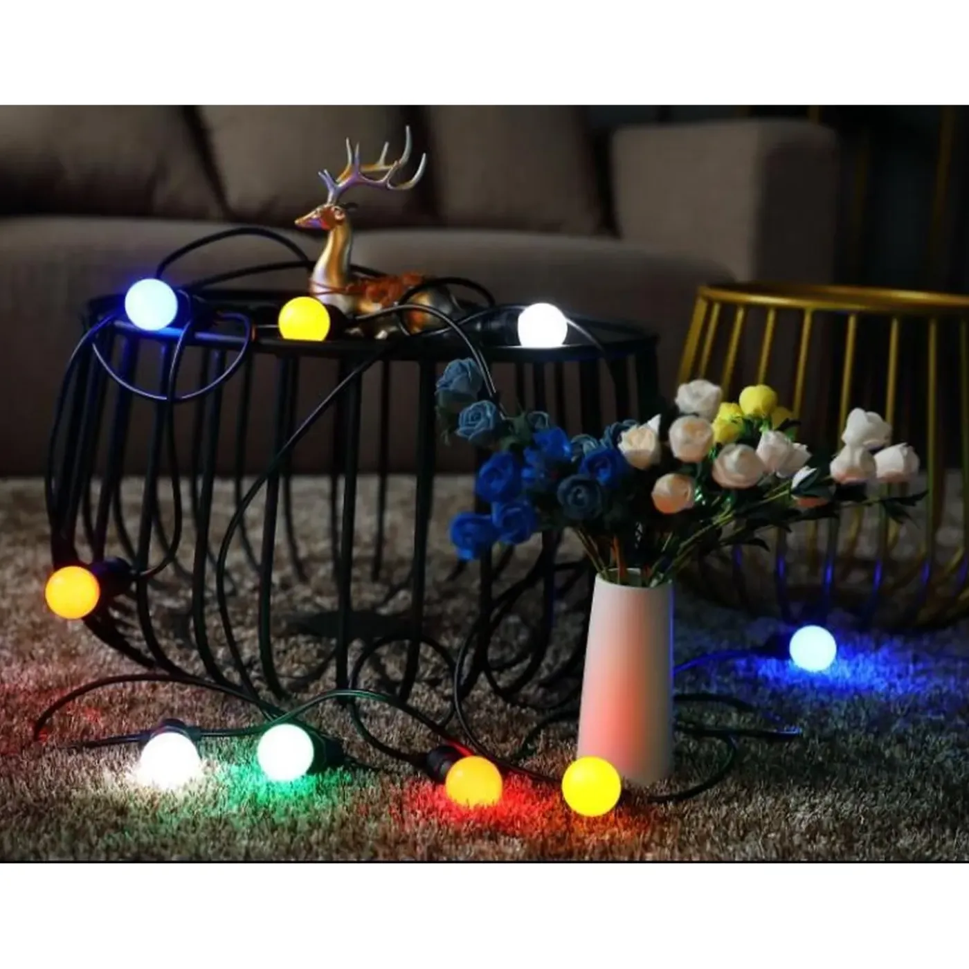 Lichtendirect - Lichtsnoer kleuren lampen- 13 meter-20 LED ballen- Tuinverlichting