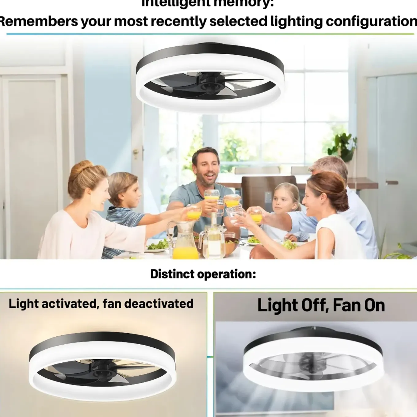 Lichtendirect - Plafondventilator Met Verlichting - Smart Ventilator Plafonniere-50cm