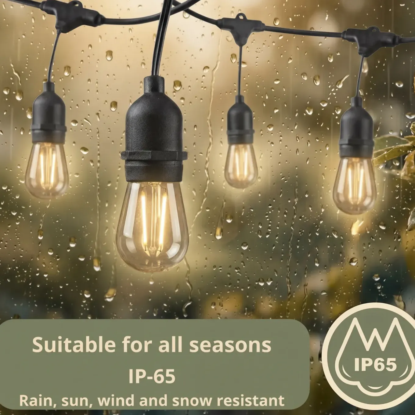 Lichtsnoer 15 meter 15 led lampen voor buiten terras verlichting prikkabel- Tuinverlichting