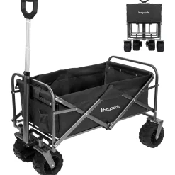 LifeGoods Bolderkar - Opvouwbaar - 80kg - 94l - Wasbaar Polyester - Zwart