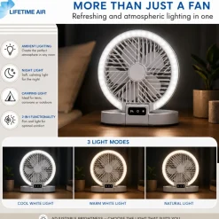 Lifetime Air Tafelventilator Oplaadbaar 1200mah