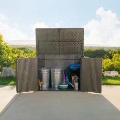 Lifetime Greg - Kunststof Containerombouw - 3kliko Ombouw Voor 3 Containers - Bruin
