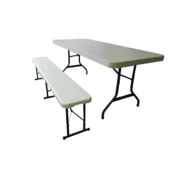 Lifetime Kunststof Bank Opbouwbaar - Wit - 29x183x42cm