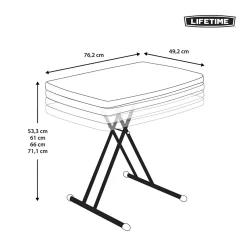 Lifetime Opvouwbare Campingtafel Bijzettafel Hoogte Verstelbaar - 49x76x53 Cm
