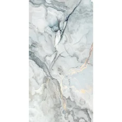 LIMCARO - Vloer En Wandtegel - Framed Aqua - Wit - 60 X 120 Cm - Marmerlook - Glanzend