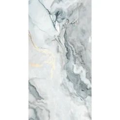 LIMCARO - Vloer En Wandtegel - Framed Aqua - Wit - 60 X 120 Cm - Marmerlook - Glanzend