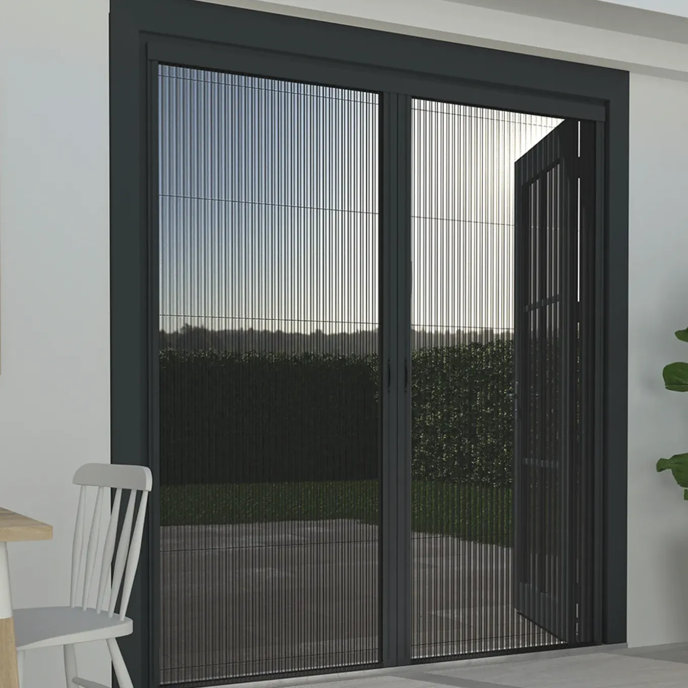 Livn Plissehor Deur Excellent 96x242cm Antraciet
