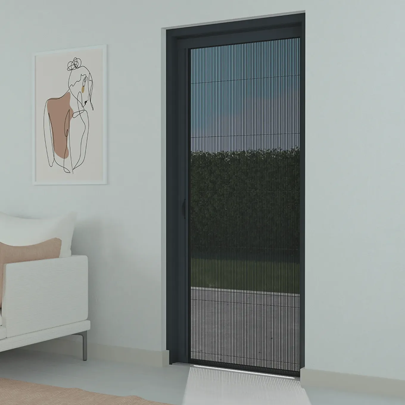 Livn Plissehor Deur Excellent 96x242cm Antraciet