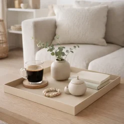 Loft42 Brew Metalen Dienblad – Beige – 40x40