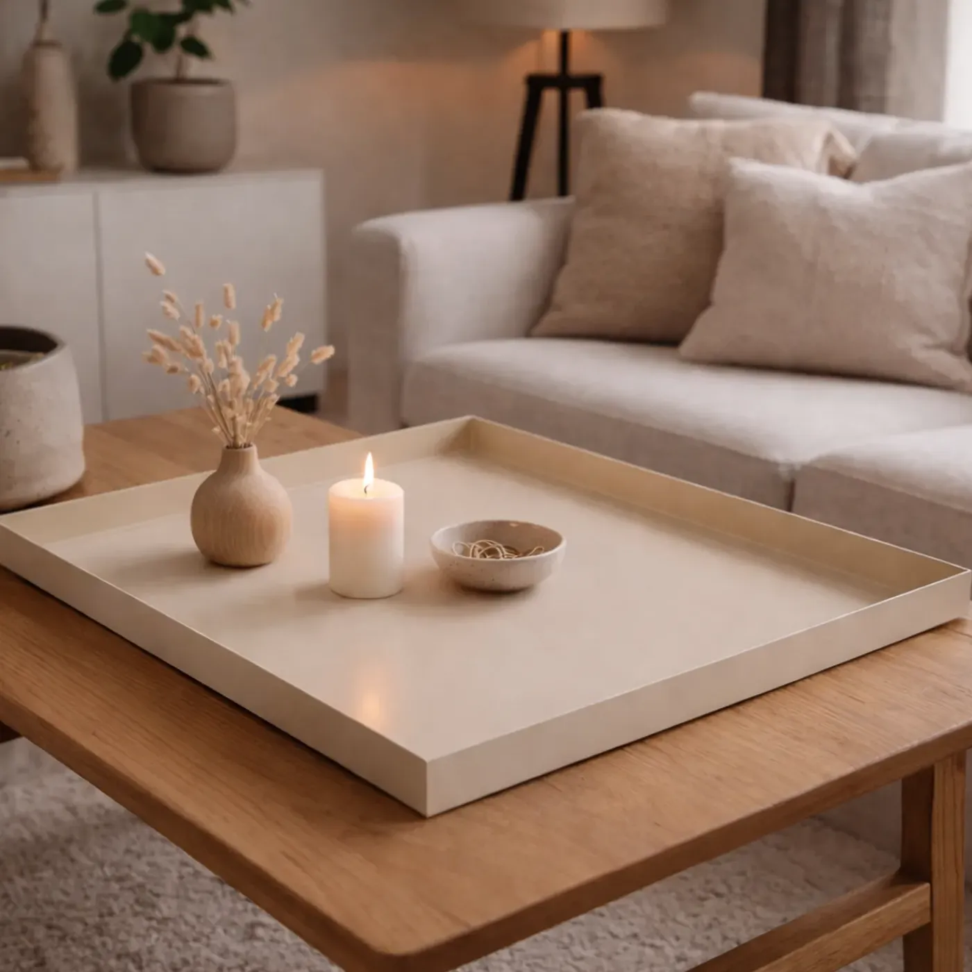 Loft42 Brew Metalen Dienblad – Beige – 60x60