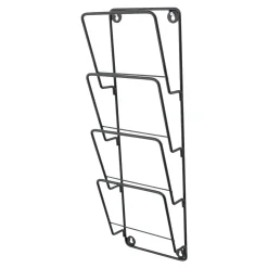 Loft42 Cleve Tijdschriftenrek 4 Vaks - Metaal - Mat Zwart - 61x18x8