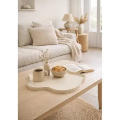 Loft42 Serva Organisch Metalen Dienblad – Beige – Diam.60 Cm