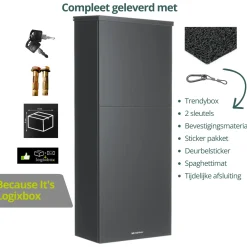 Logixbox pakketbrievenbus Trendybox Grijs