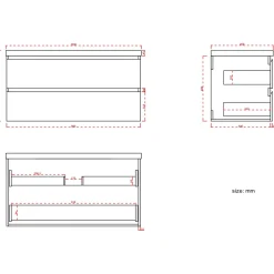 LOMAZOO Badkamermeubel Monaco Warm Eiken - Wastafel Wit - 100cm