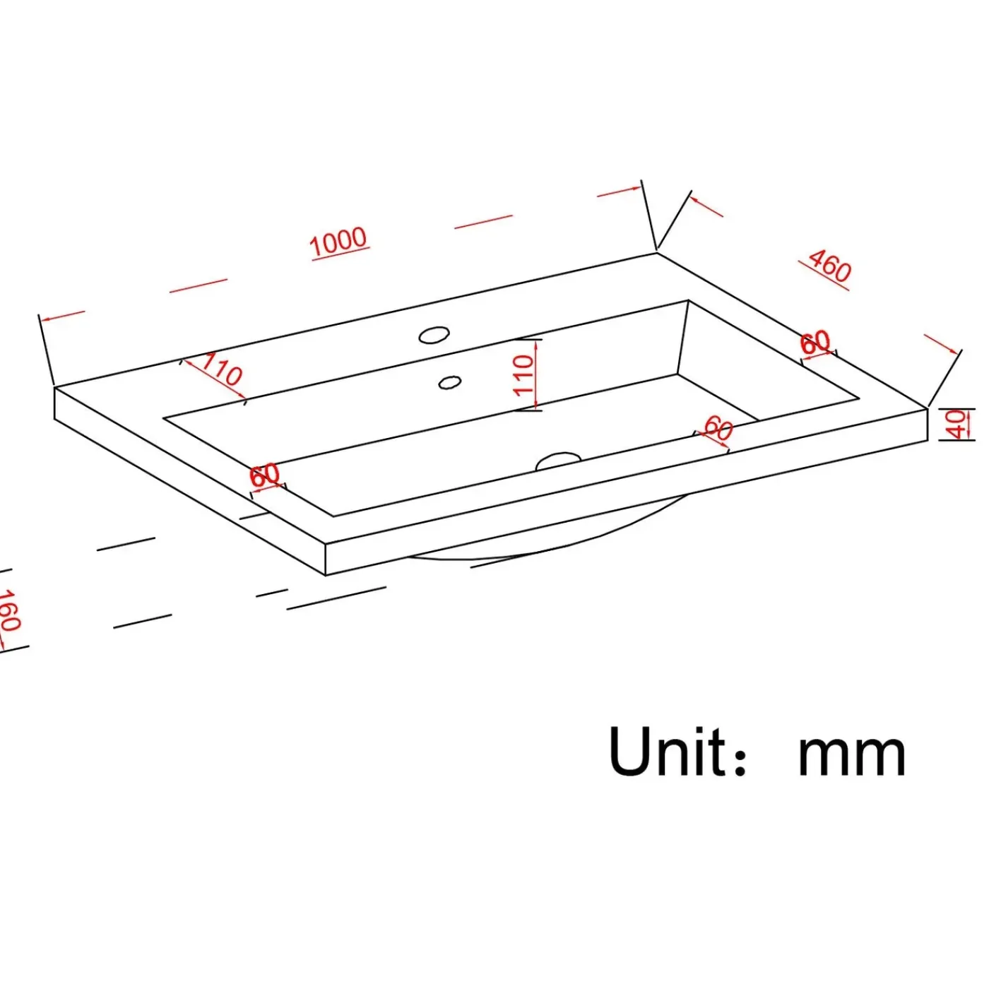 LOMAZOO Badkamermeubel Monaco Warm Eiken - Wastafel Wit - 100cm