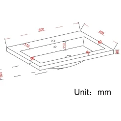 LOMAZOO Badkamermeubel Monaco Warm Eiken - Wastafel Zwart - 80cm