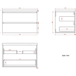 LOMAZOO Badkamermeubel Monaco Warm Eiken - Wastafel Zwart - 80cm
