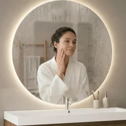 Lomazoo Badkamerspiegel Chicago Met Led Verlichting 80 Cm Rond