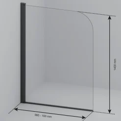 Lomazoo Badwand Palmas -100x140cm - Goud - Nano Coating Anti-kalk - 2delig - Draaibaar - Helder Glas