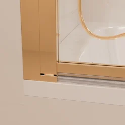 Lomazoo Badwand Salvador - 80 X 140 Cm - Goud - Nano Coating Anti-kalk - Draaibaar - Helder Glas