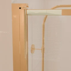 Lomazoo Badwand Salvador - 80 X 140 Cm - Goud - Nano Coating Anti-kalk - Draaibaar - Helder Glas