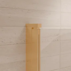 Lomazoo Douchecabine Medellin - 90 X 90 Cm - Glanzend Goud - 6 Mm Helder Glas - Nano Coating