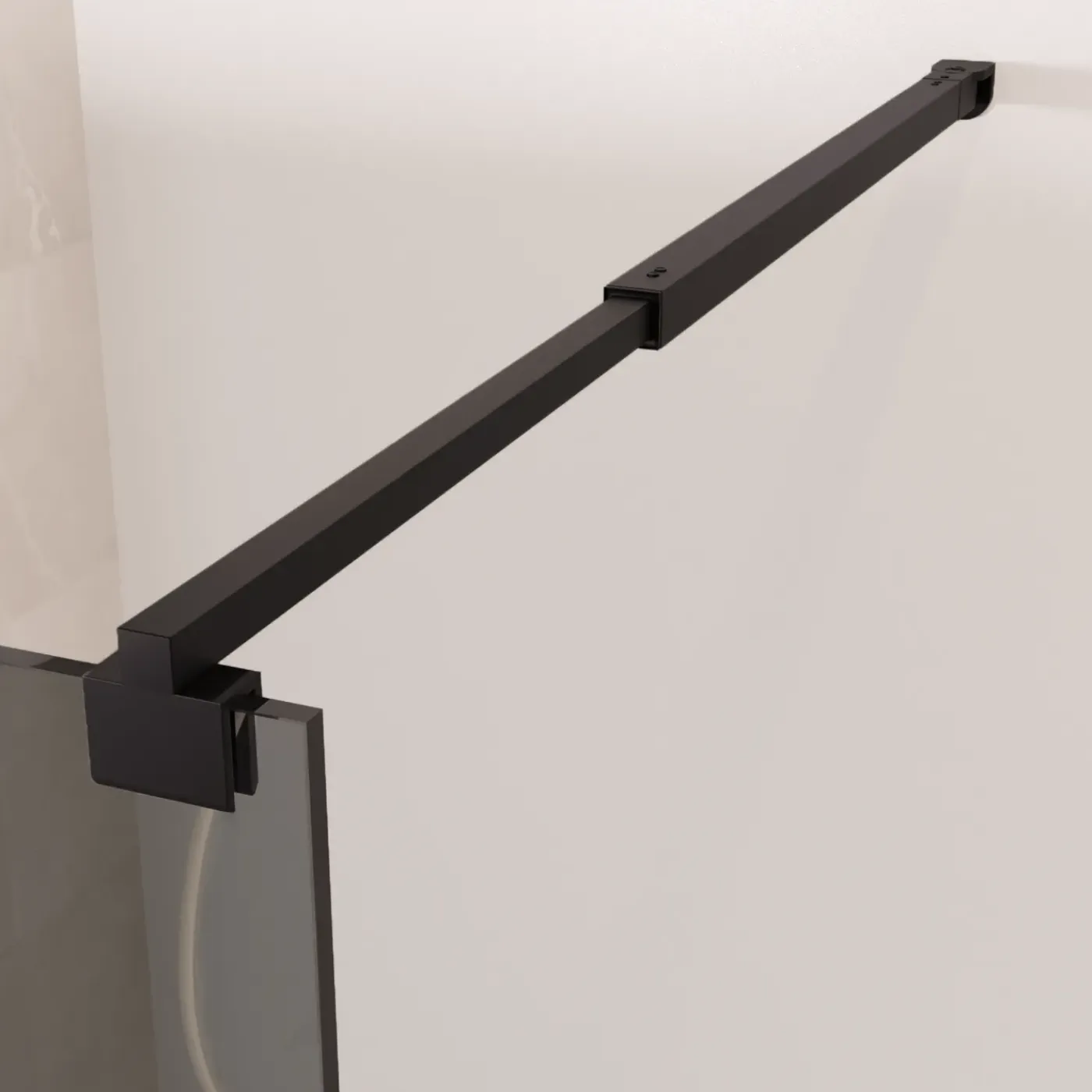 LOMAZOO Douchewand Lima - 100x200 Cm - Inloopdouche Zwart - 8 Mm Rookglas - Nano Coating Anti Kalk