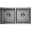 Lomazoo Dubbele Spoelbak Galaxy Rvs Gun Metal 875x450 Mm