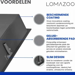 Lomazoo Dubbele Spoelbak Galaxy Rvs Gun Metal 875x450 Mm
