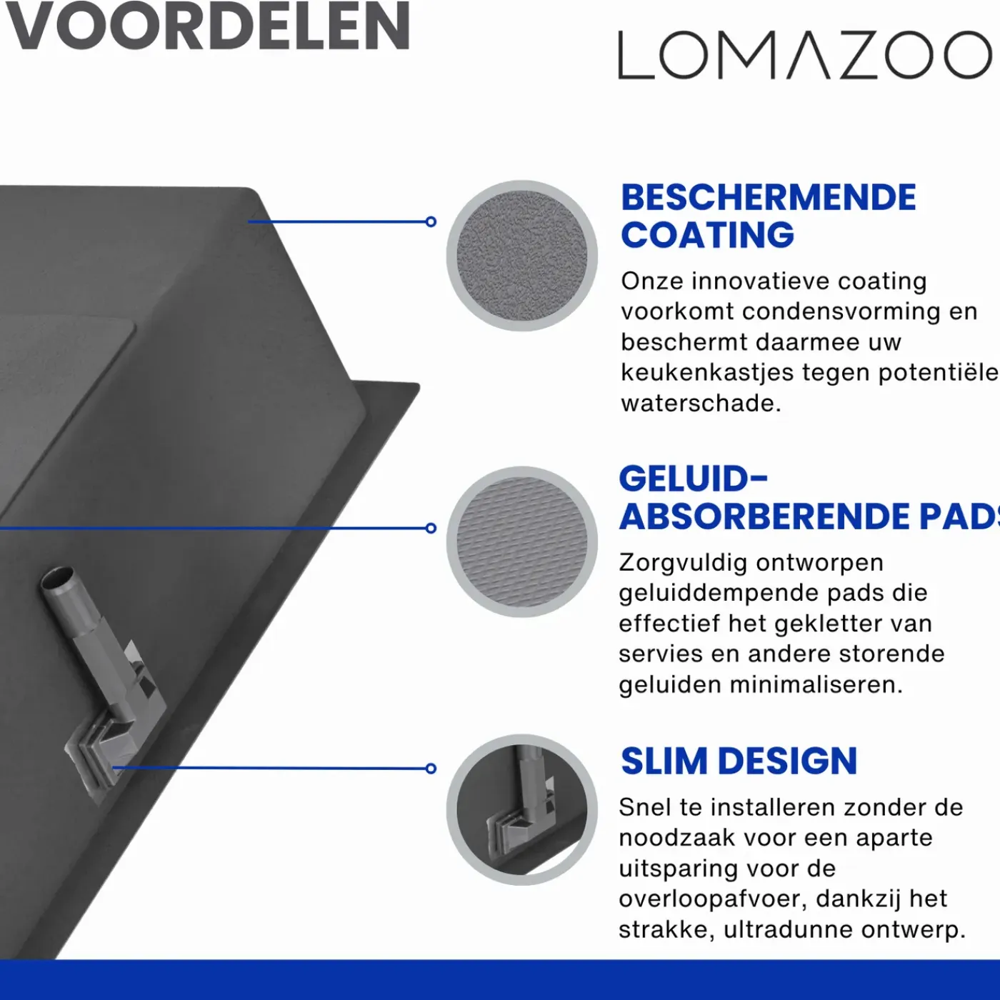 LOMAZOO Dubbele Spoelbak Proxima Rvs 595x450 Mm